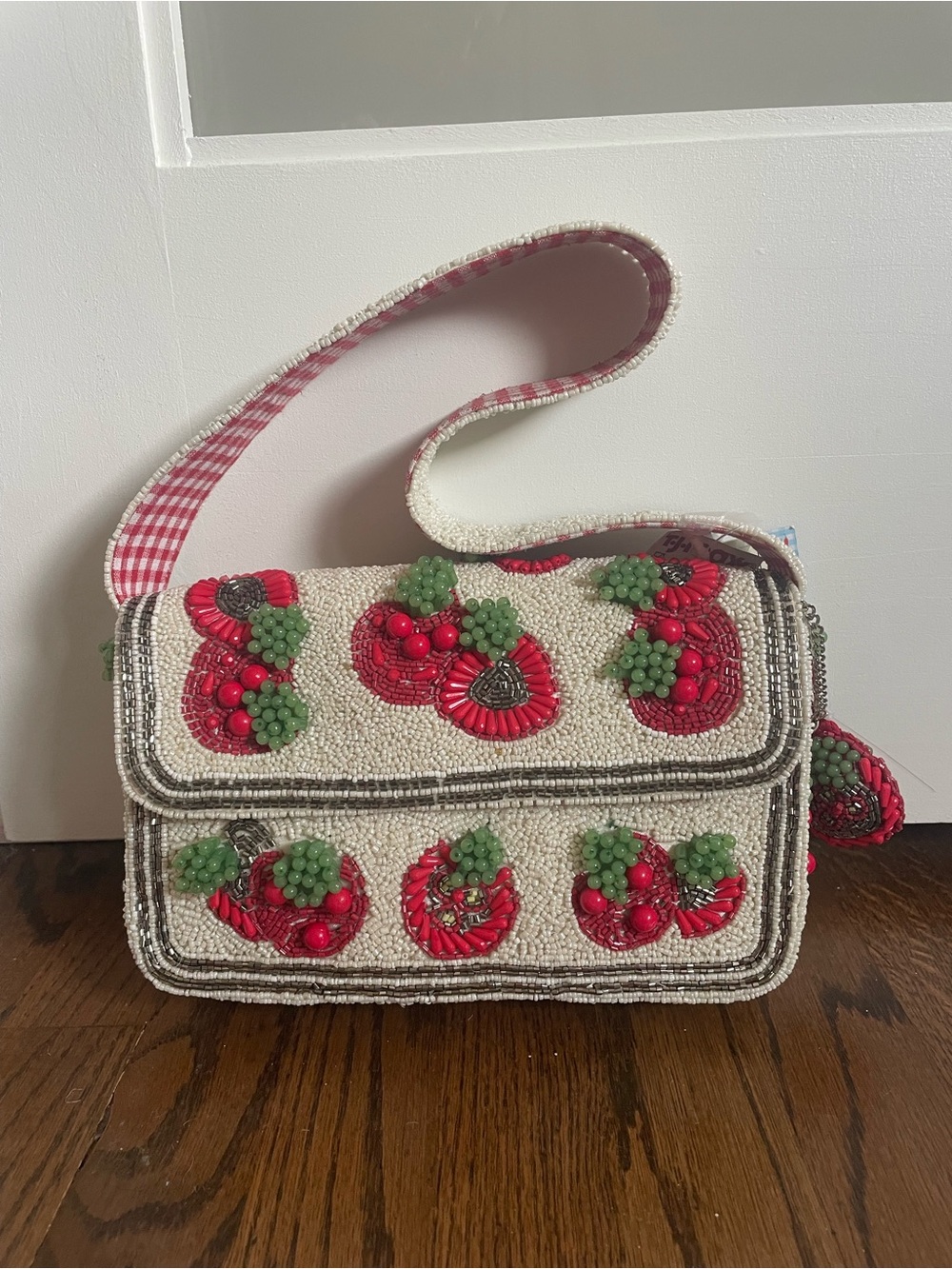 Viral Tomato Beaded Shoulder Bag